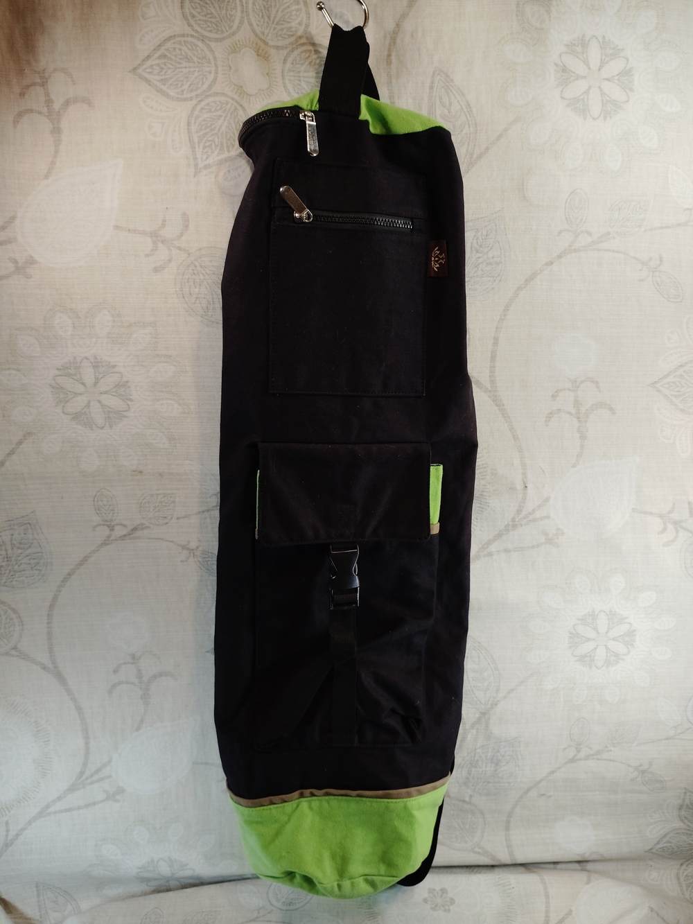 Heathyoga Black and Green Yoga Mat Bag